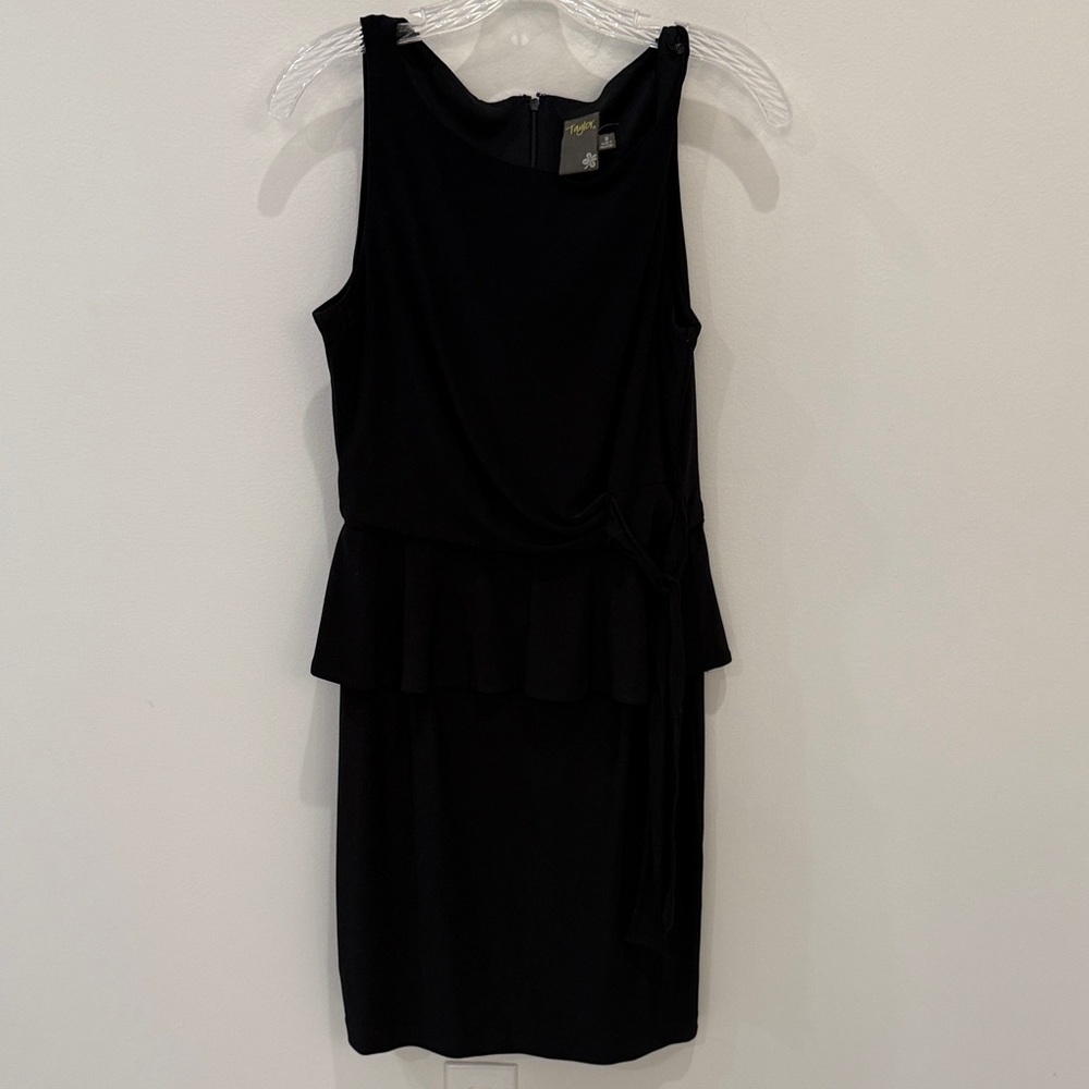 Elegant Black Sleeveless Peplum Dress
